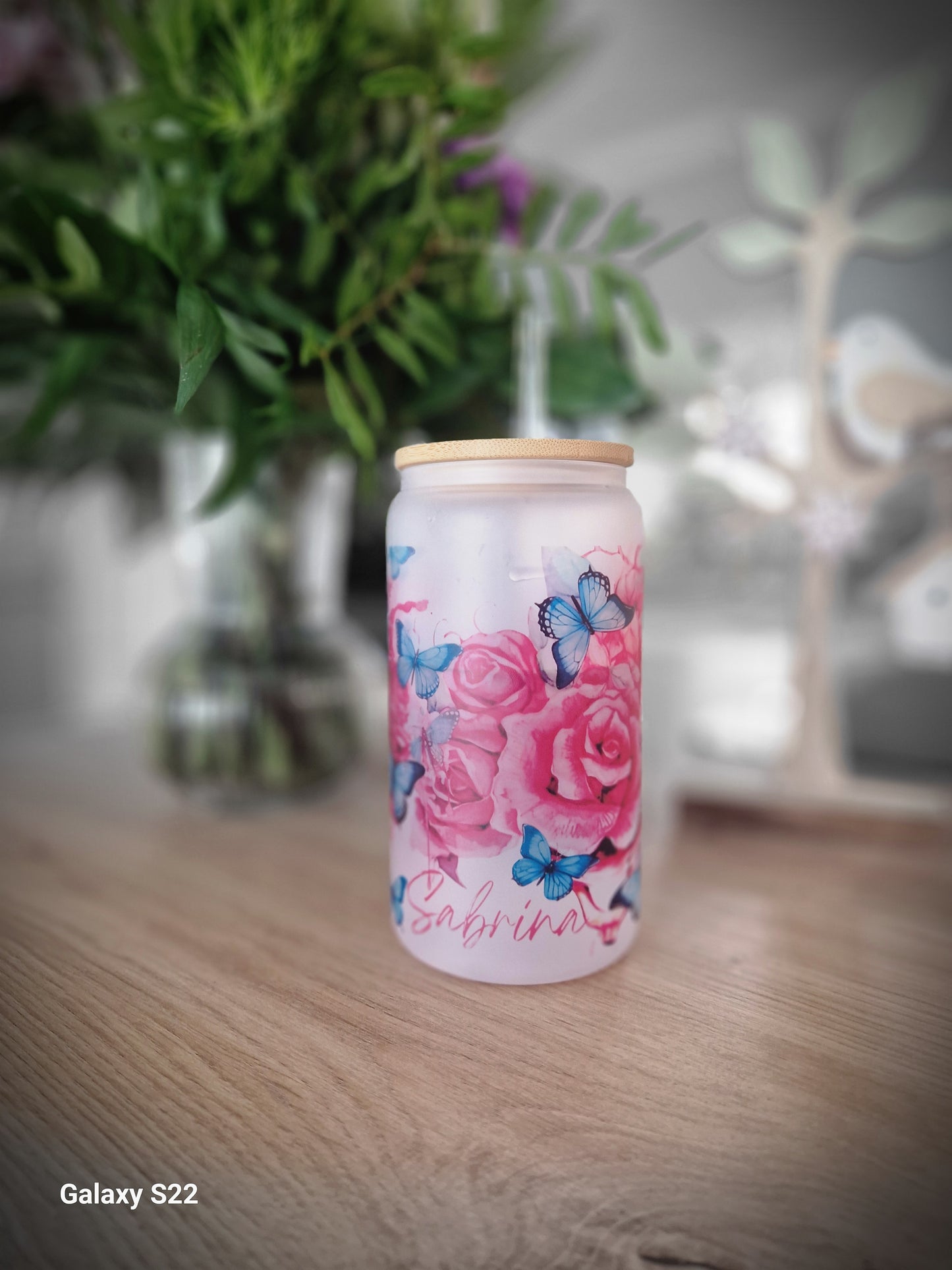 Glas Totenkopf 1 pink