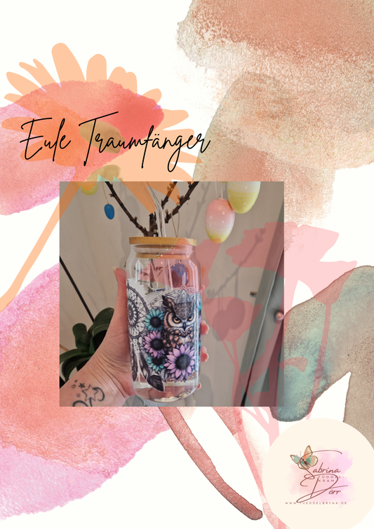 Glas Traumfänger Eule